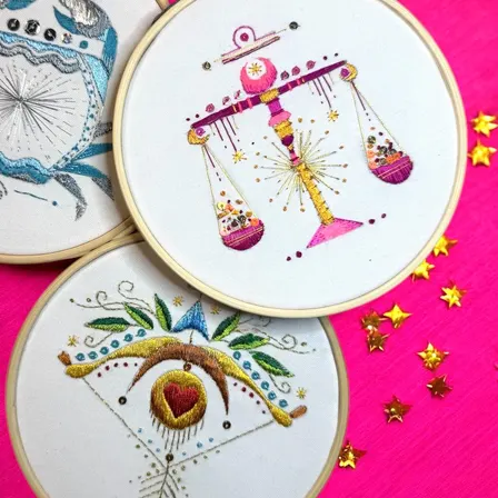 Zodiac Embroidery Workshop at The Perseverance, Holborn