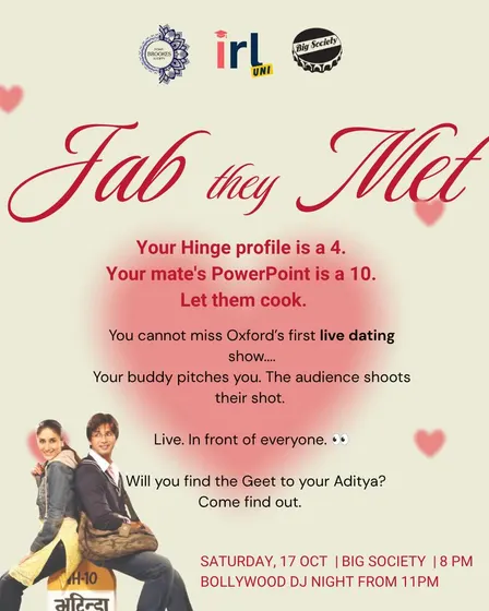 Jab They Met Dating Show + Bollywood Club Night