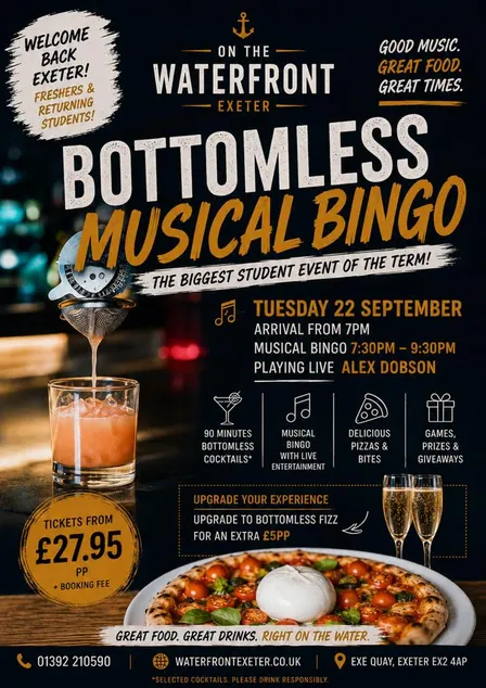 Bottomless Musical Bingo at On The Waterfront