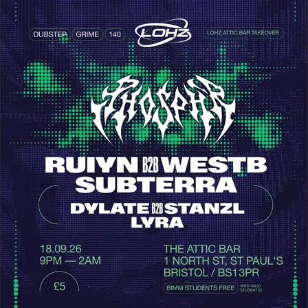 LoHz Freshers: Phosphr, Ruiyn, WestB [BIMM Students free]