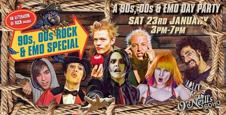 LONDON An Afternoon of Emo & 90s, 00s Rock, 3pm-7pm, Sat 23rd January