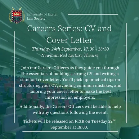 Careers Series: CV and Cover Letter