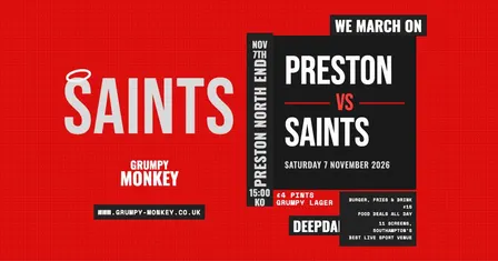 Saints vs Queens Park Rangers – Live at Grumpy Monkey ⚽🔴⚪
