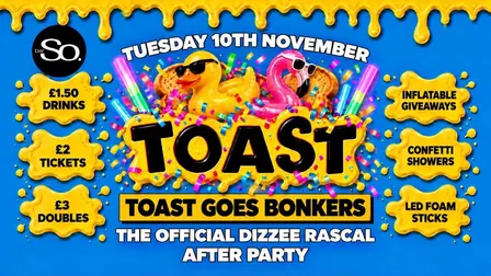 TOAST TUESDAYS • GOES BONKERS @Bar So 10.11.26