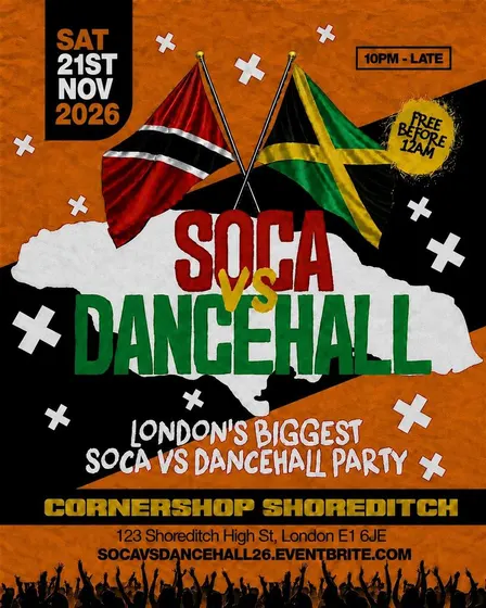 Soca Vs Dancehall Shoreditch – Everyone Free Before 12AM