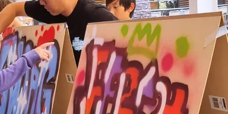 Graffiti on Wood Board with Pantone C, Ages 8+, $85