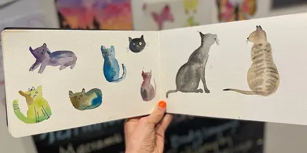 Watercolour for Beginners: Colourful Cats with Emilie