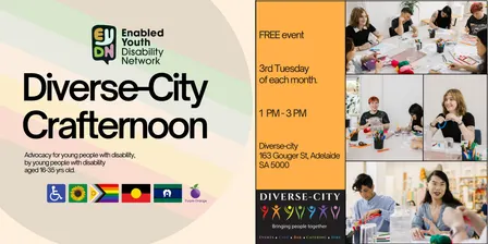 EYDN free event - Diverse-City Crafternoon every 3rd Tuesday!