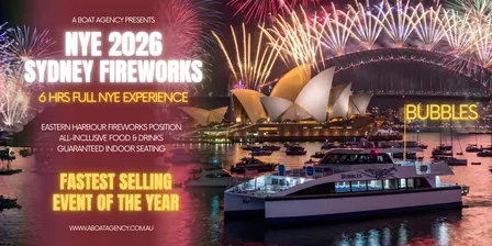 Sydney Harbour New Year’s Eve 2026 Fireworks Cruise – MV Bubbles