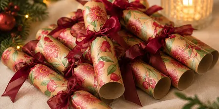 Christmas Crackers/BonBons with Glass of Bubbles on Arrival