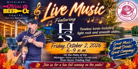 Harry Sparks LIVE on the patio Friday, October 2, 2026, from 6-9 p.m.