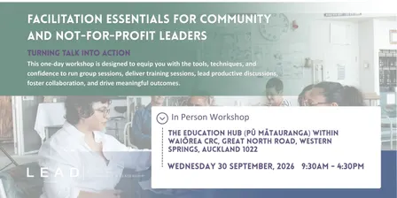 Facilitation Essentials for Community and Not-for-Profit Leaders: Sept 30, 2026