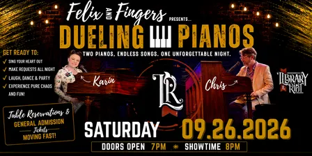 Felix and Fingers Dueling Pianos Returns to Library Riot!