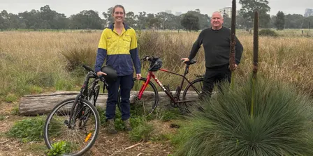 Riding Seed Saddle with Matt and Steph through the Adelaide Park Lands.