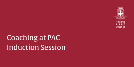 Coaching at PAC | Induction Session