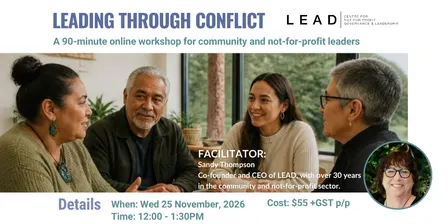 Leading through Conflict - Online Workshop, Wednesday 25 November 2026, Auckland