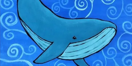 Paint a Whale in the Ocean on Canvas