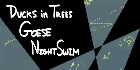 Night Swim, Goese and Ducks in Trees