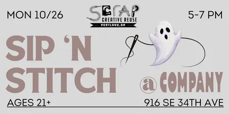 Sip 'n Stitch: Hand Sewing Social at COMPANY WINE BAR! (Felt Halloween Crafts! 👻)  🍷🪡 (21+)