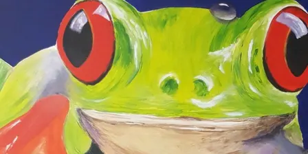 Paint a Green Tree Frog on a Canvas using Acrylics