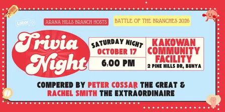 Trivia Night: Battle of the Branches hosted by Arana Hills ALP