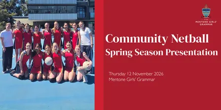 Community Netball Presentation - End of Year Celebration - 2026