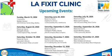 LA Fixit Clinic at Claremont Helen Renwick Library