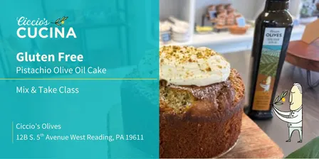 Olive Oil Cake: Gluten-Free Pistachio w/ Whipped Mascarpone