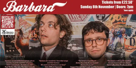 An Evening with Barbara (plus David Woodcock and The Fixtures)