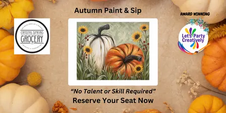Classic Autumn Pumpkins & Sunflowers Paint & Sip