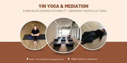 Yin Yoga and Meditation 5 week block