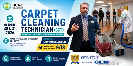 IICRC * Carpet Cleaning Technician (CCT) - Orlando * 10/20-21/26