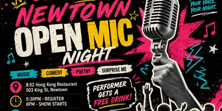 SYDNEY FREE EVENT Newtown Open Mic Night Music Poetry Comedy