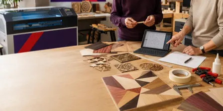 Timber marquetry with the laser cutter