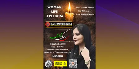 Four Years Since the Killing of Jina Mahsa Amini - Dunedin Event