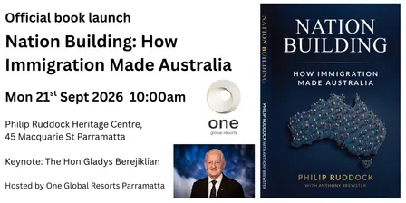 Launch of Nation Building: How Immigration Made Australia