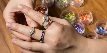 organic 999 silver clay ring making class with stone