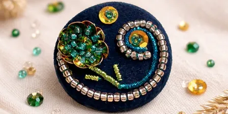 Beaded Embroidery Brooch