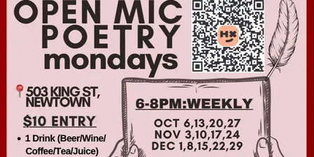 SYDNEY EVENT Open Mic Poetry Mondays 6-8pm Weekly