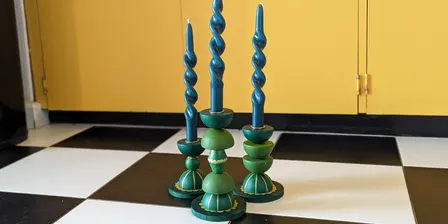 Modular Wooden Candlesticks with Fran
