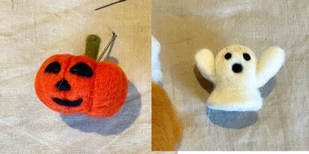 Dry Felting 101: Halloween Pumkins and Ghosts with Heather