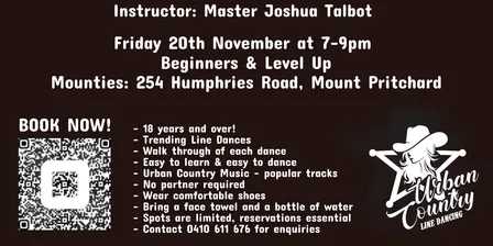 Line Dancing Workshop for 2 Hours - Friday 20th November, 2026