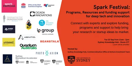 Spark Festival: Programs, Resources and Funding support for deep tech and innovation