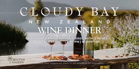 Cloudy Bay Wine Dinner at Bicton Tavern