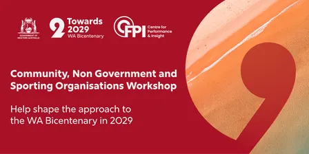 WA Bicentenary 2029:  In-Person Community, Non Government & Sporting Organisations Workshop