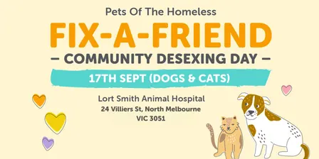 North Melbourne Lort Smith Fix-A-Friend Dogs & Cats 17th September
