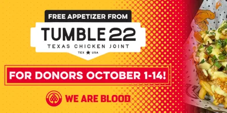 Donate Blood & Score a Free Appetizer from Tumble 22 Hot Chicken!
