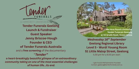 Tender Funerals Geelong - Launch & Fundraiser