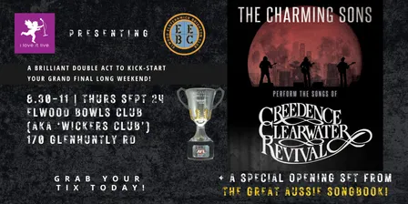 THE CHARMING SONS play CREEDENCE CLEARWATER REVIVAL + THE GREAT AUSSIE SONGBOOK!