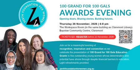 Perth Foundation for Women 100G for 100G Education Grant Presentation